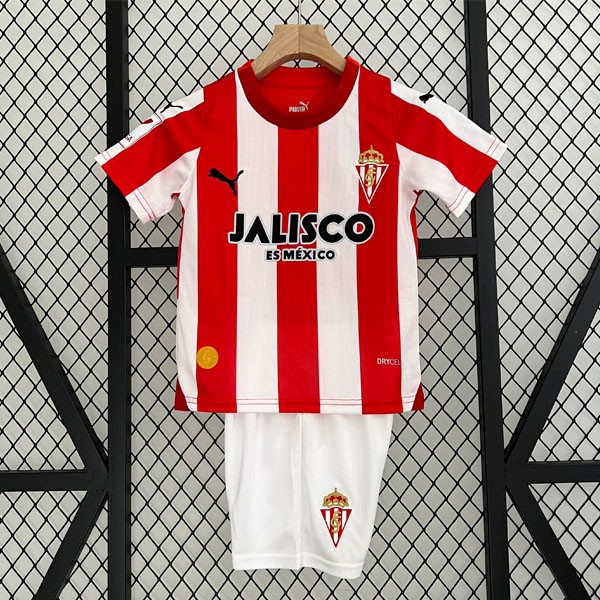 Trikot Sporting De Gijón Heim Kinder 2023-24